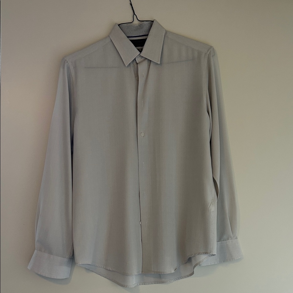 Report Collection Men's Light Gray Dress Shirt